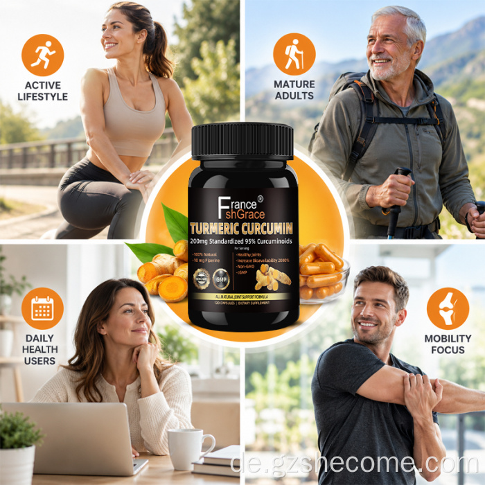 Shecome Curcumin-Kurkuma-Ergänzungsmittel mit erhöhter Absorption
